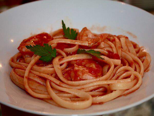 Pulcinella - Лингуини с креветками