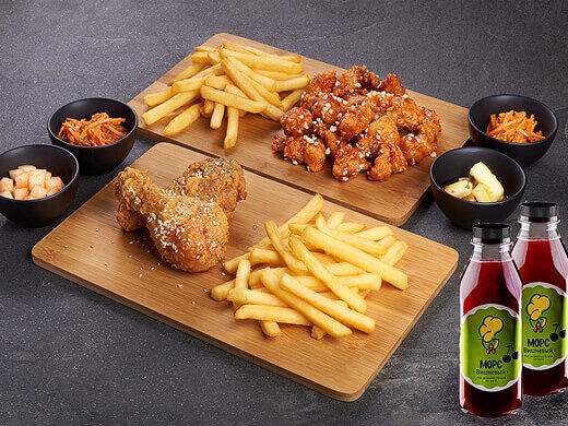 Kannam Chicken - Комбо для двоих Стандарт Ножки, филе и морс