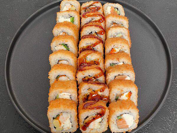 Лосось sushi & oysters - Сет Жареный