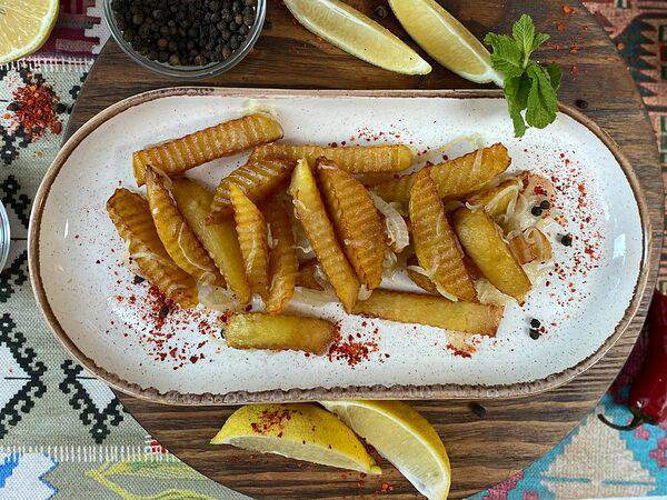 Чайхана Обишир - Картофель жареный по-узбекски