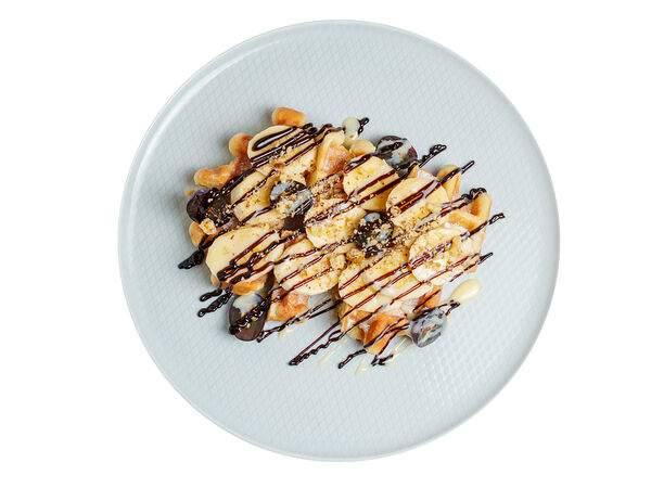 Мандарин - Венские вафли с бананом и виноградом