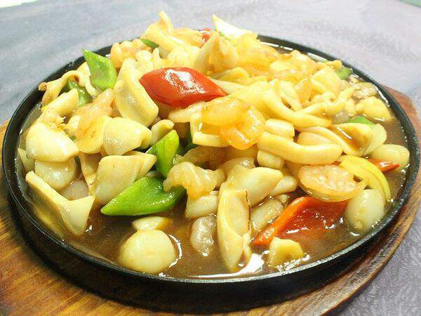 Лунзян - Морепродукты на сковороде