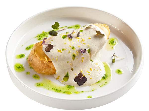 Mama Donna - Брускетта с баклажановой икрой и трюфельным муссом