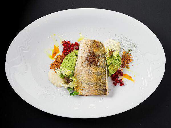 Золотая шпора - Судак с ризотто из кускуса со шпинатом