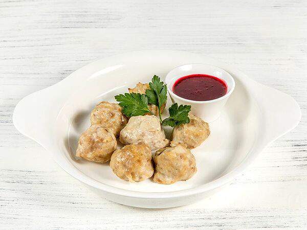 Пироговый Дворик - Куриные фрикадельки, запеченные с клюквенным соусом