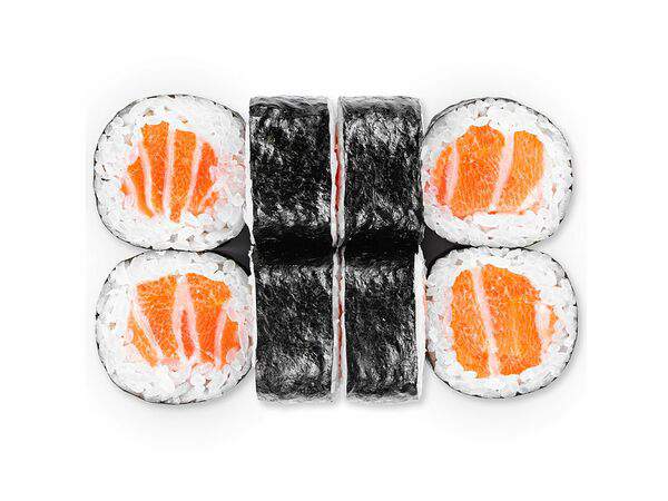 Белый рис - Ролл с лососем