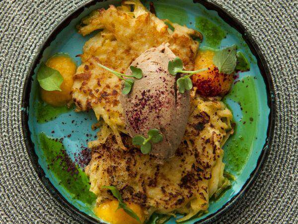 Prosto кофе & кухня - Драники с паштетом и мандариновым пюре