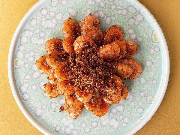 Fergana - Жареные креветки с кунжутом