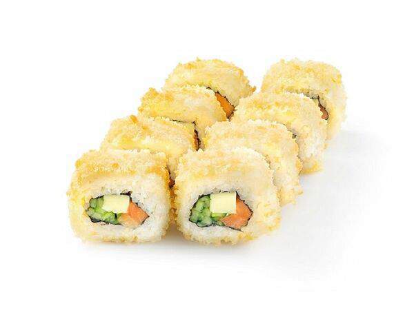 Gimme rolls - Жареный ролл с копченым лососем