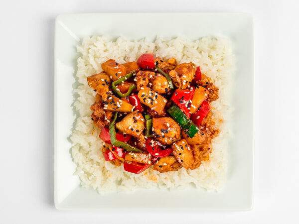 Woksy.ru - Рис с ананасом и цыпленком