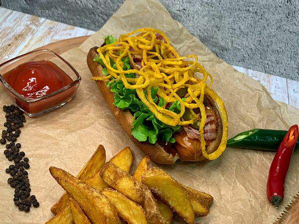 Сушильная - Хот-Дог Чили Манго с картофелем и соусом