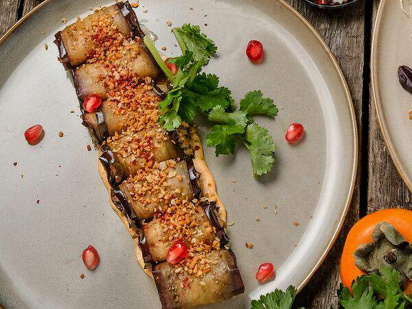 Хачапури и вино - Рулетики из баклажанов с ореховой начинкой