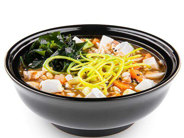 Белый рис - Мисо суп с овощами