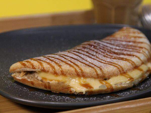 Марли - Овсяноблин с бананом, сыром и карамелью