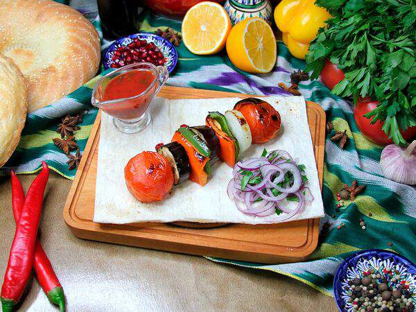 Чайхана Ташкент - Овощи на углях