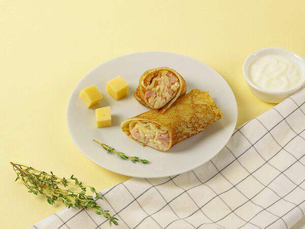 Простая еда - Блинчик с ветчиной и сыром