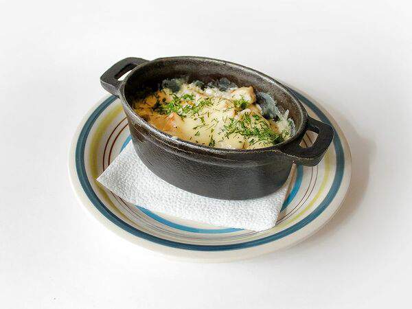 Брынза - Жульен с грибами и языком