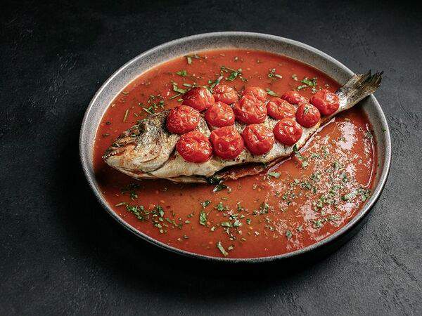 Цукини - Нежная дорада с томатами черри на прованский манер