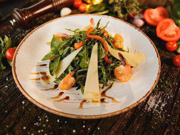 Shef papas - Руккола с тигровыми креветками