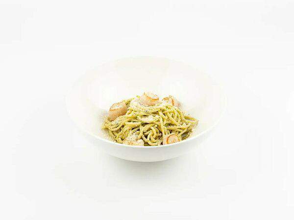 Avocado queen - Спагетти , песто, гребешок