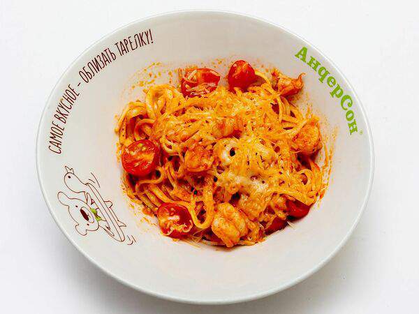 АндерСон - Баветте с креветками в томатном соусе