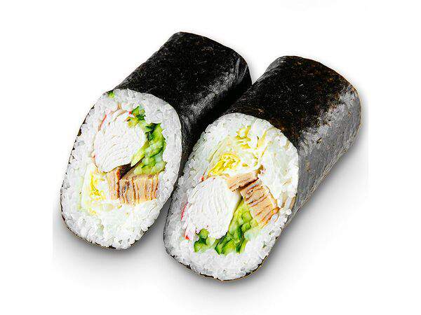 Белый рис - Суширрито с крабом