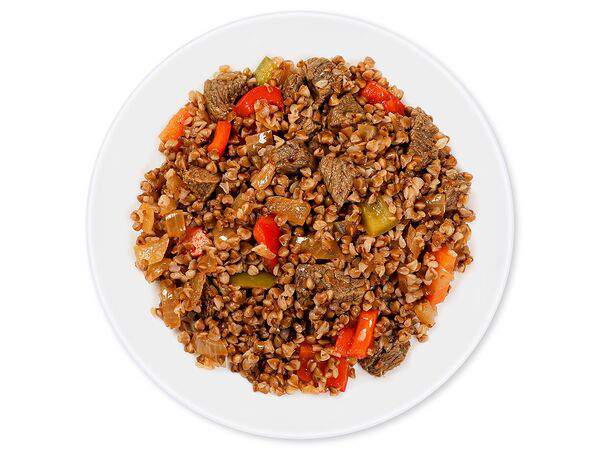 #СТОЛОВАЯ - Гречневая каша с томлёной говядиной и овощами