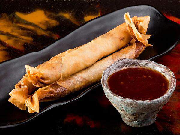 Рамен с уткой - Спрингроллы со свининой