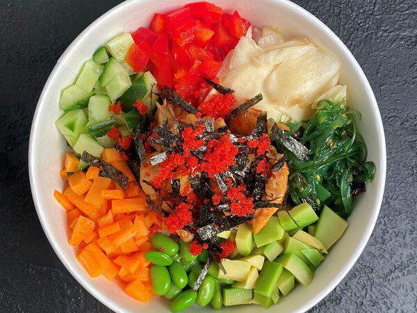 Лосось sushi & oysters - Поке с гребешком