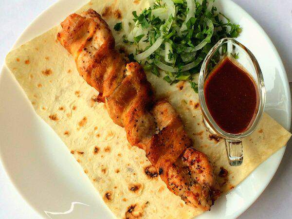 Мяссорти - Шашлык из филе индейки в беконе