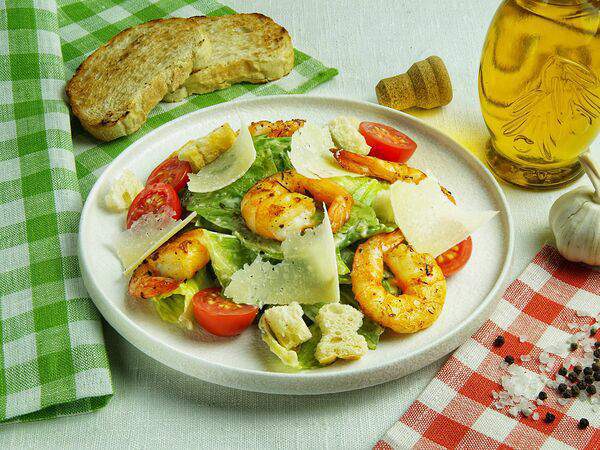 Burrata - Цезарь с креветками