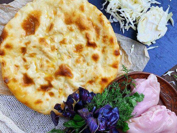 Осетинские пироги - Пирог с курицей и капустой