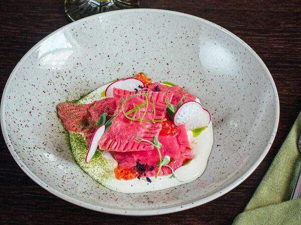 Le veranda - Равиоли с лососем и красной икрой