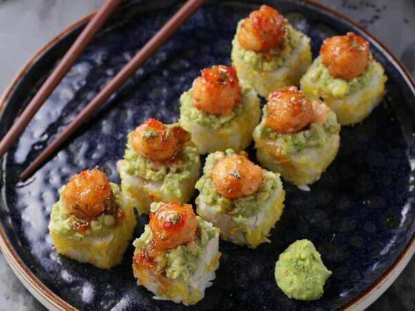 Суши сан - Хрустящая креветка с крабом