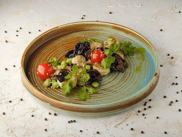 Гранат - Креветки васаби с бобами эдамамэ