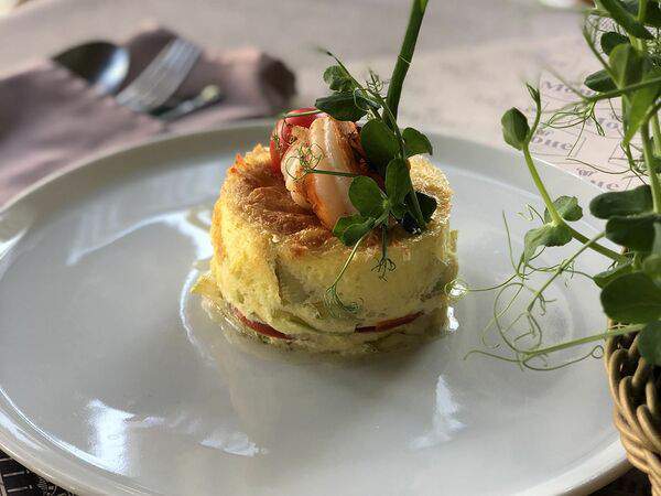 Моне - Гратен из цукини с тигровыми креветками