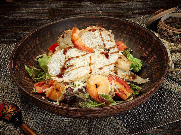 Батька блин - Салат цезарь с креветками