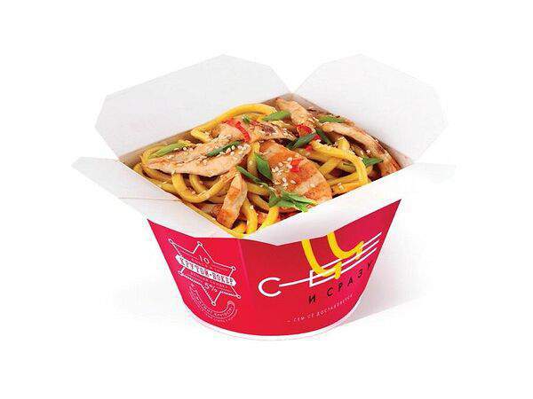 Сё и сразу - Вок с курицей и шампиньонами в соусе терияки