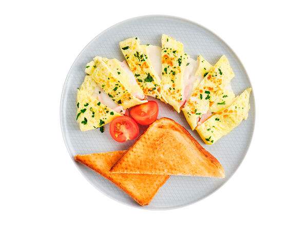 Мандарин - Омлет с ветчиной из индейки и сыром