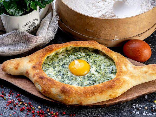 My megobari - Хачапури Лодочка со шпинатом