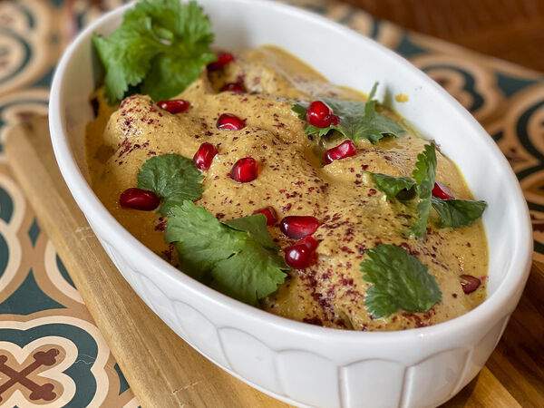 Мелограно - Сациви из индейки с теплым соусом баже