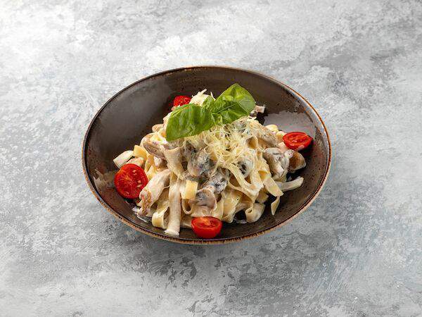 Espresso bike - Феттуччине с индейкой и шампиньонами