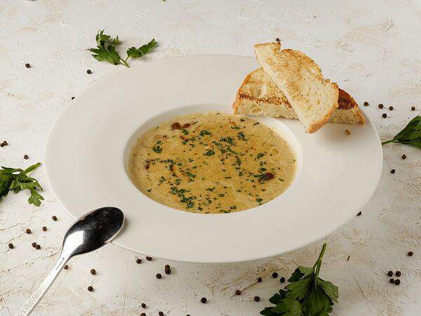 Гранат - Похлебка из белых грибов с орзо