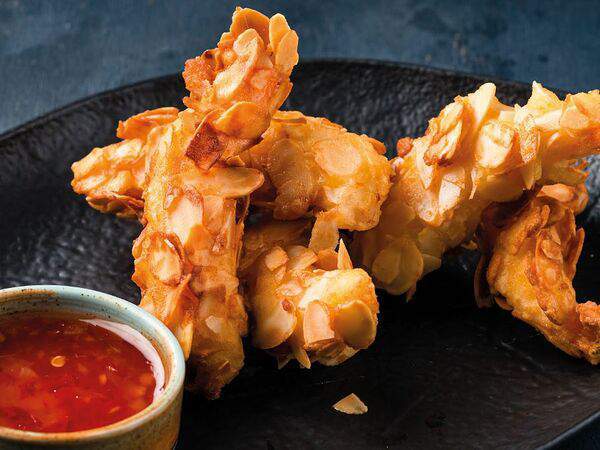 Маруми - Креветки в миндальной темпуре