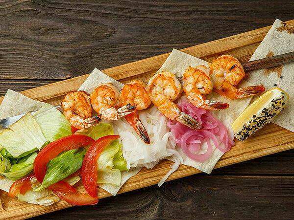 Чучвара, мангал и печи - Шашлык из креветок