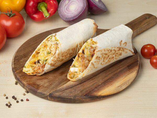 Шаурма на углях - Шаурма с летним салатом и сыром