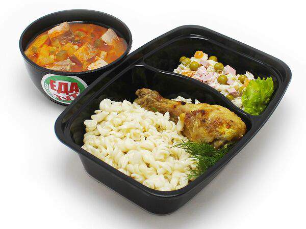 Еда тут - Ланч-бокс №4 с запеченной куриной голенью