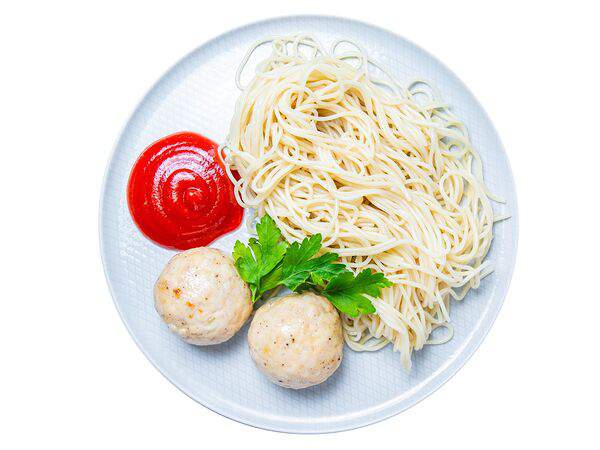 Мандарин - Куриные фрикадельки со спагетти