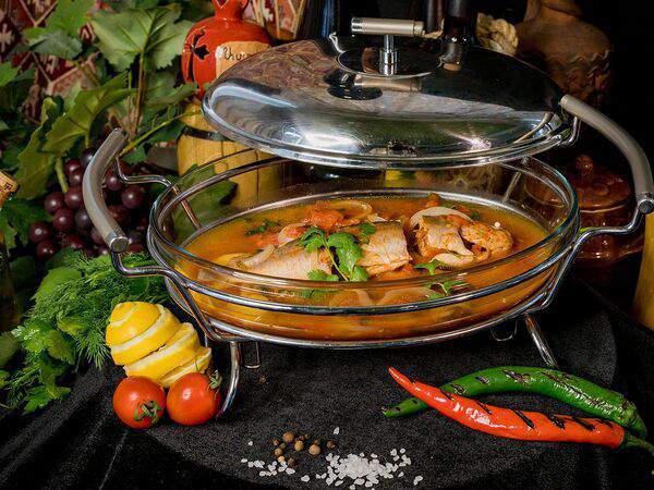 На дровах - Форель по-севански с поджаренным матнакашем