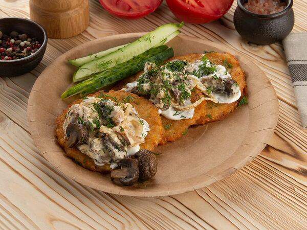 Пiльна Вiльня - Драники с курицей и грибами